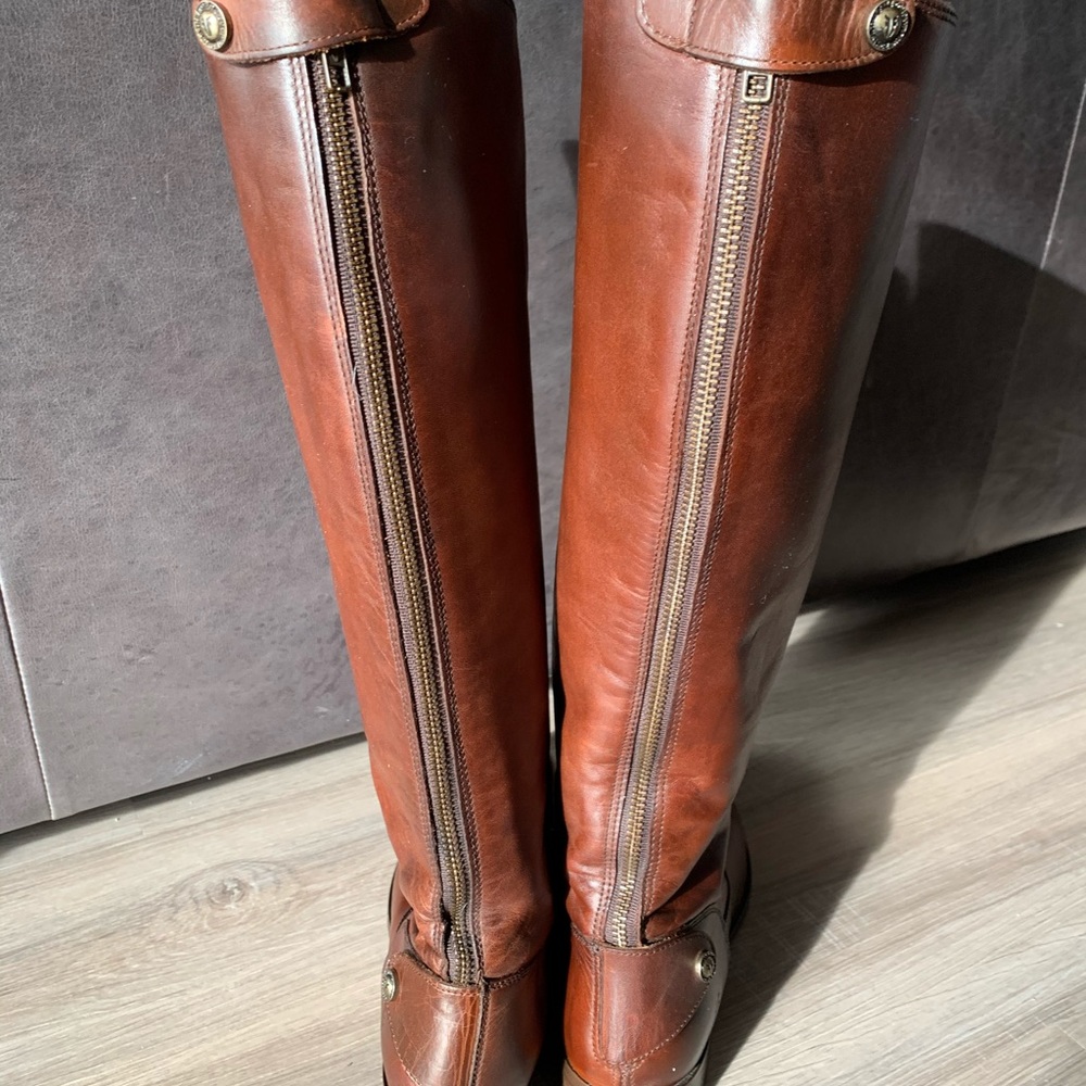 Frye Melissa Back Button Zip Riding Boots - Picture 2 of 5